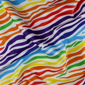 FS1013 Zebra Scuba Stretch Knit Fabric Rainbow