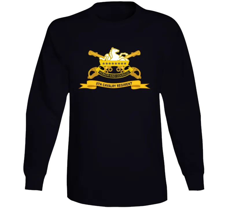 8th Cavalry Regiment w Br - Ribbon Long Sleeve