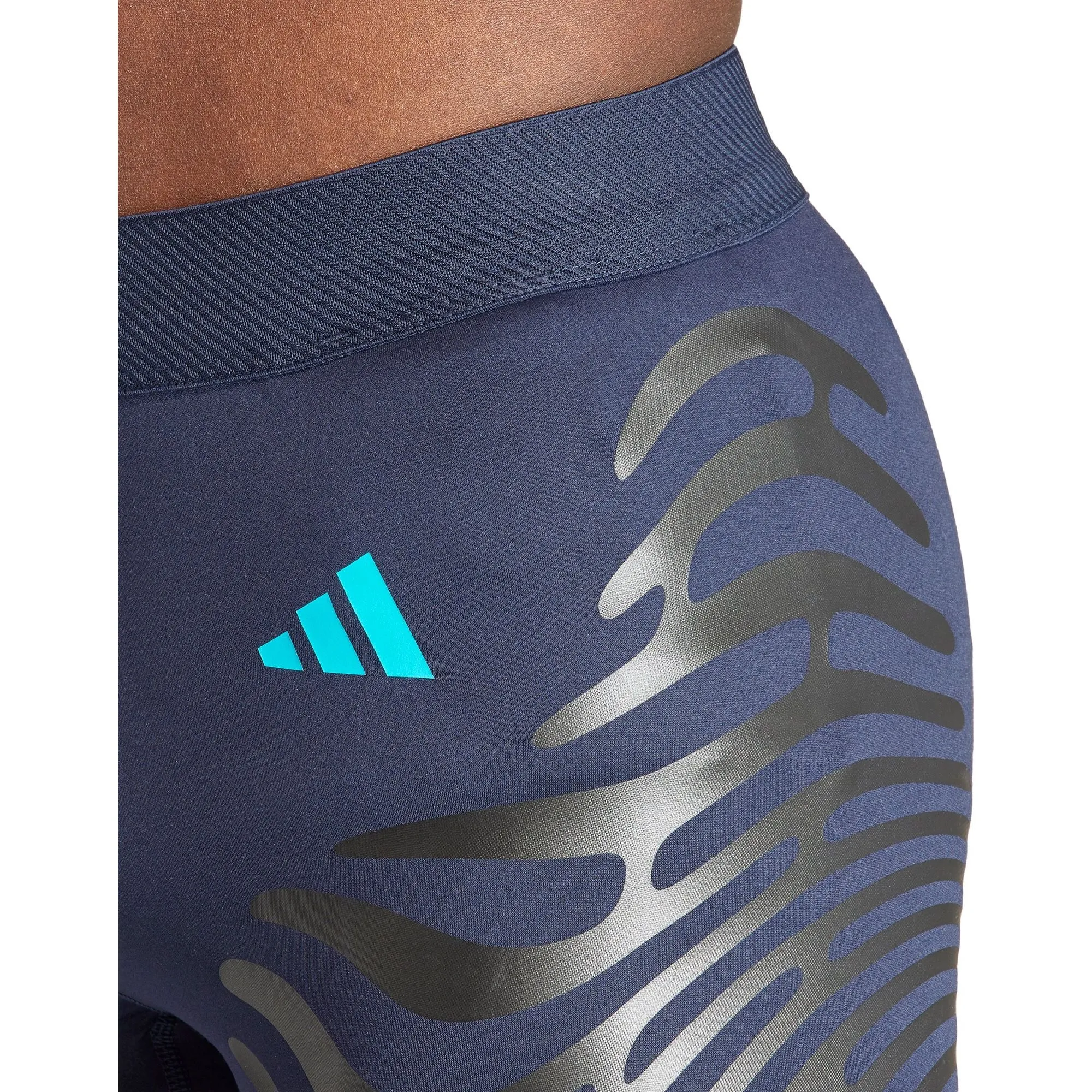 adidas Adizero Control Mens Short Running Tights - Navy