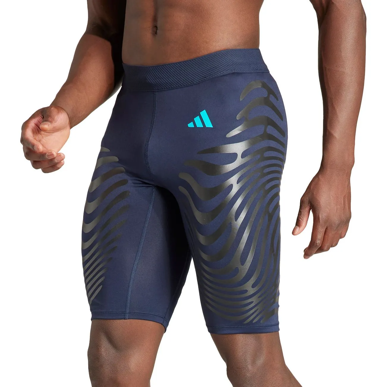 adidas Adizero Control Mens Short Running Tights - Navy