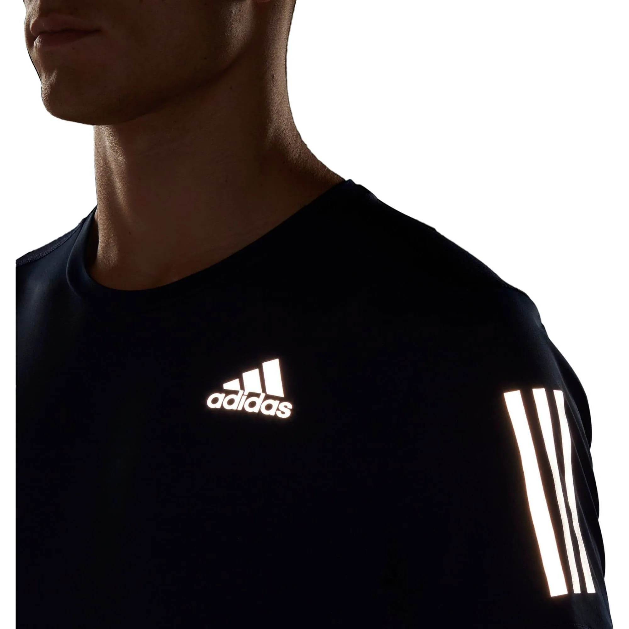 adidas Own The Run Short Sleeve Mens Running Top - Navy