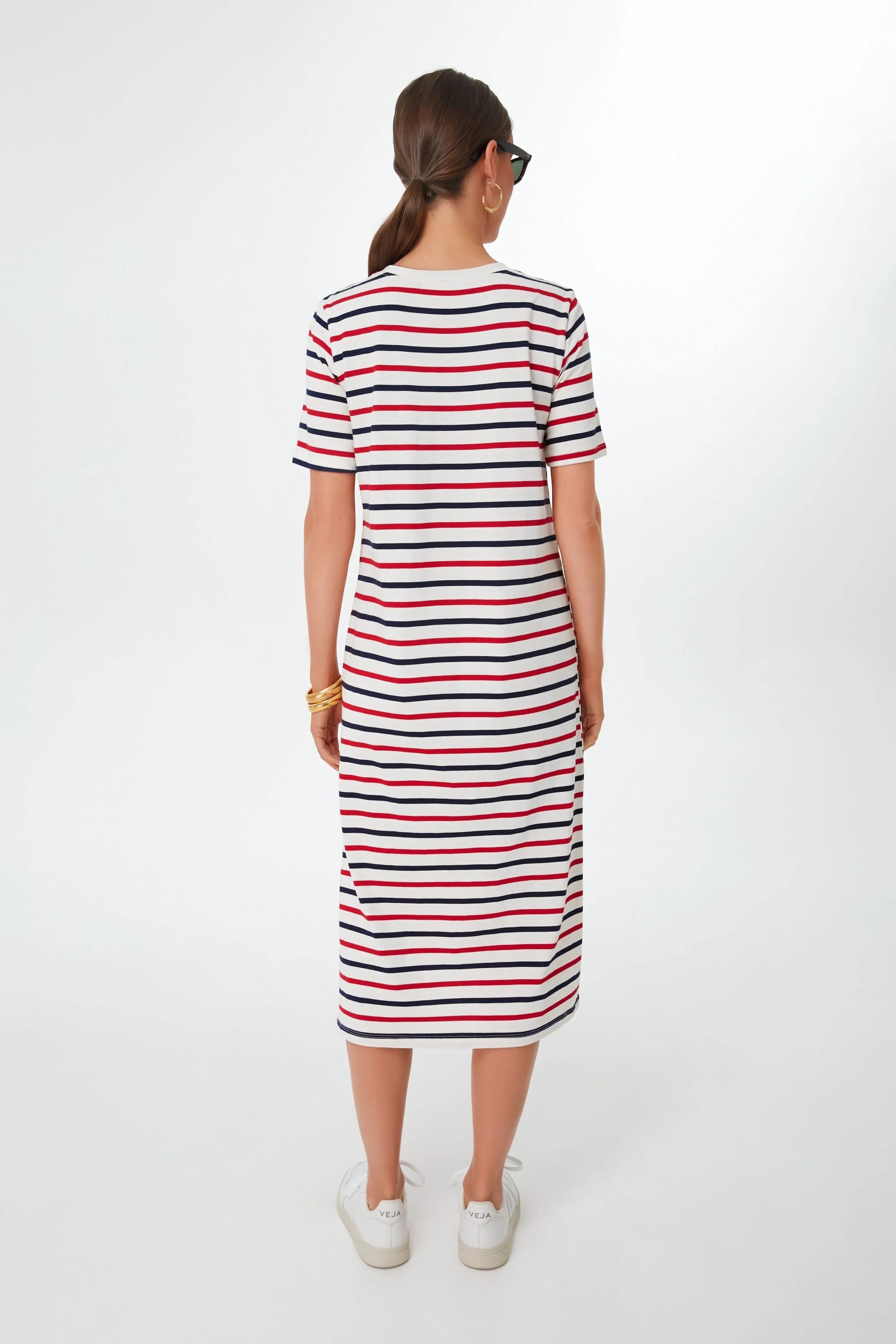 Americana Stripe Short Sleeve Gio Maxi Dress