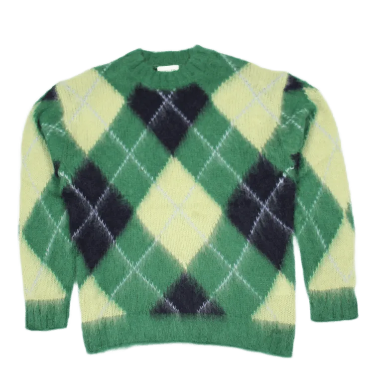 Argyle Comfort Jumper Almond Green