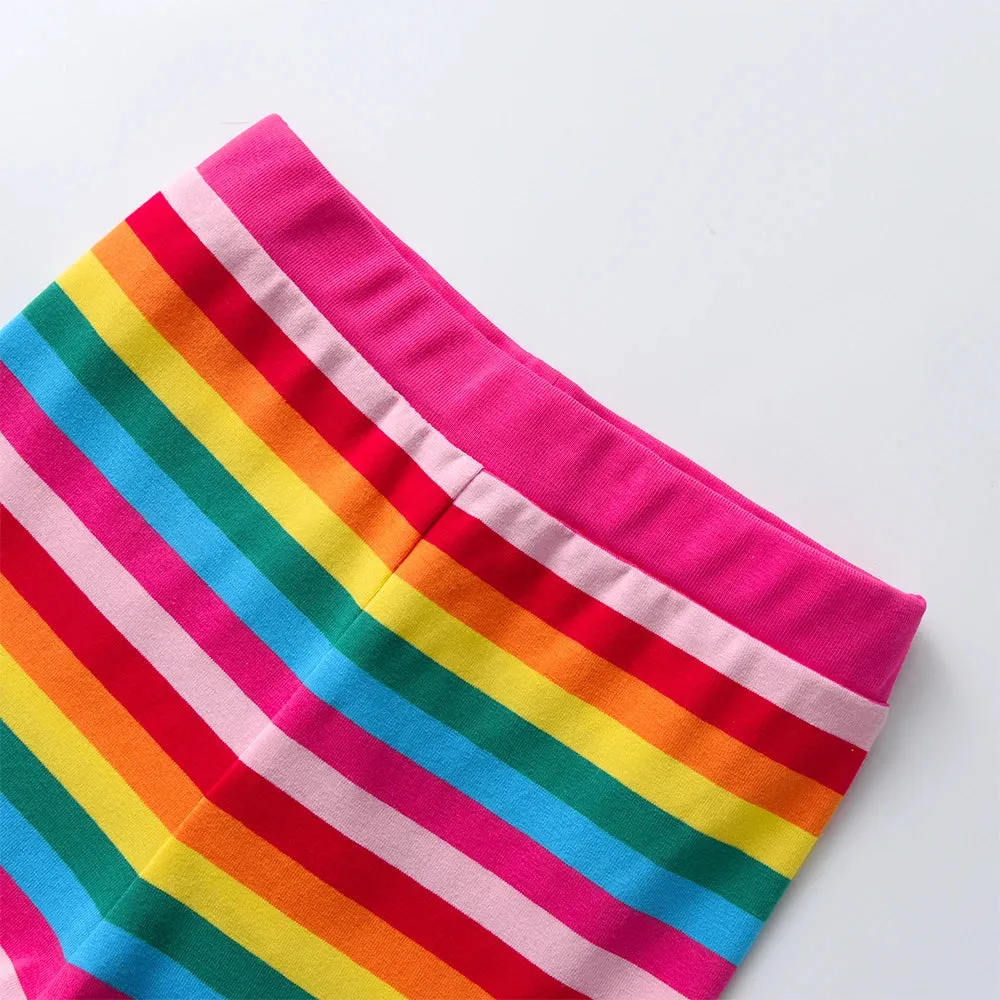 Baby Girl Rainbow 2-8Y Striped Leggings