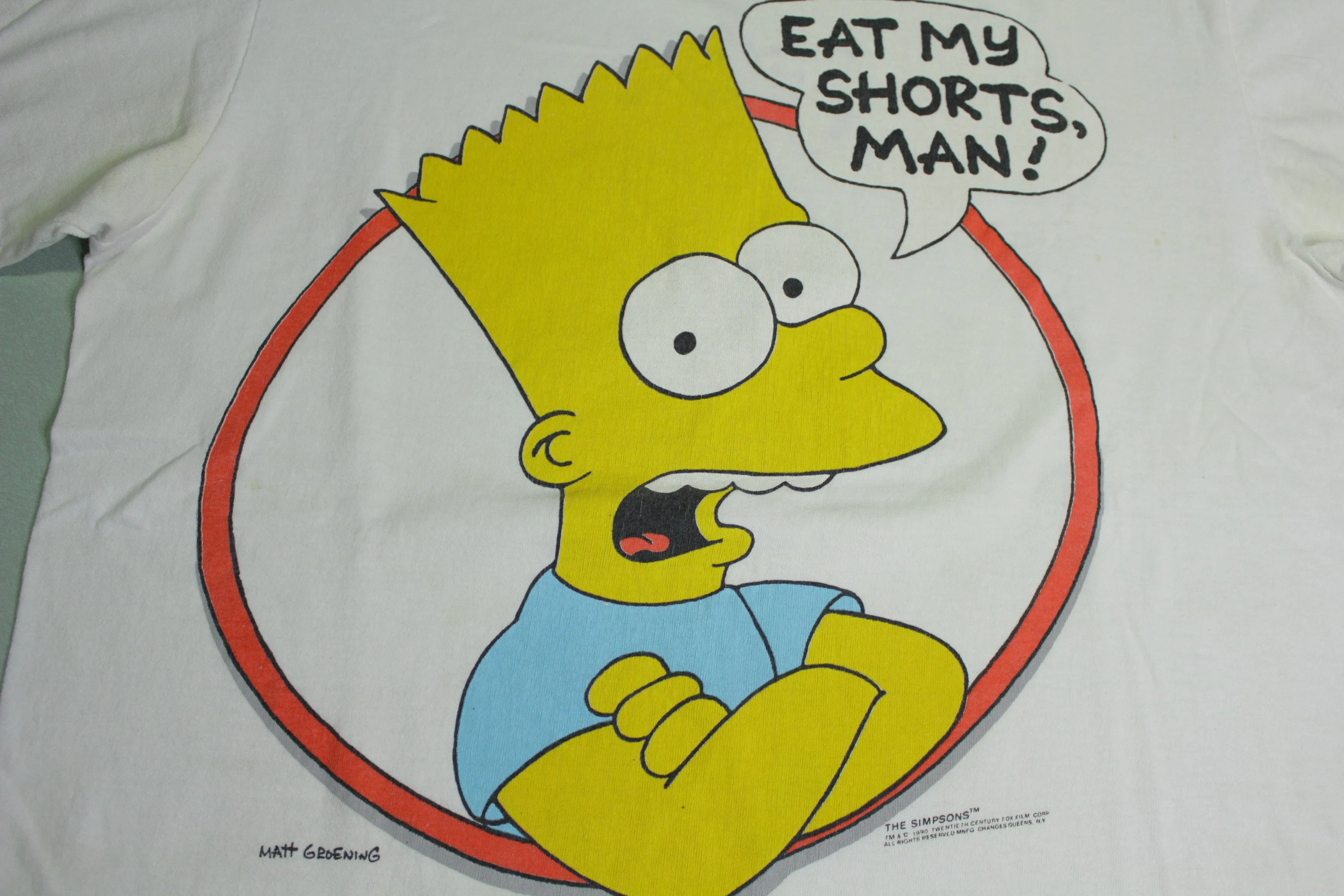 Bart Simpsons Eat My Shorts 1990 Vintage Changes Fox Single Stitch USA 90's T-Shirt