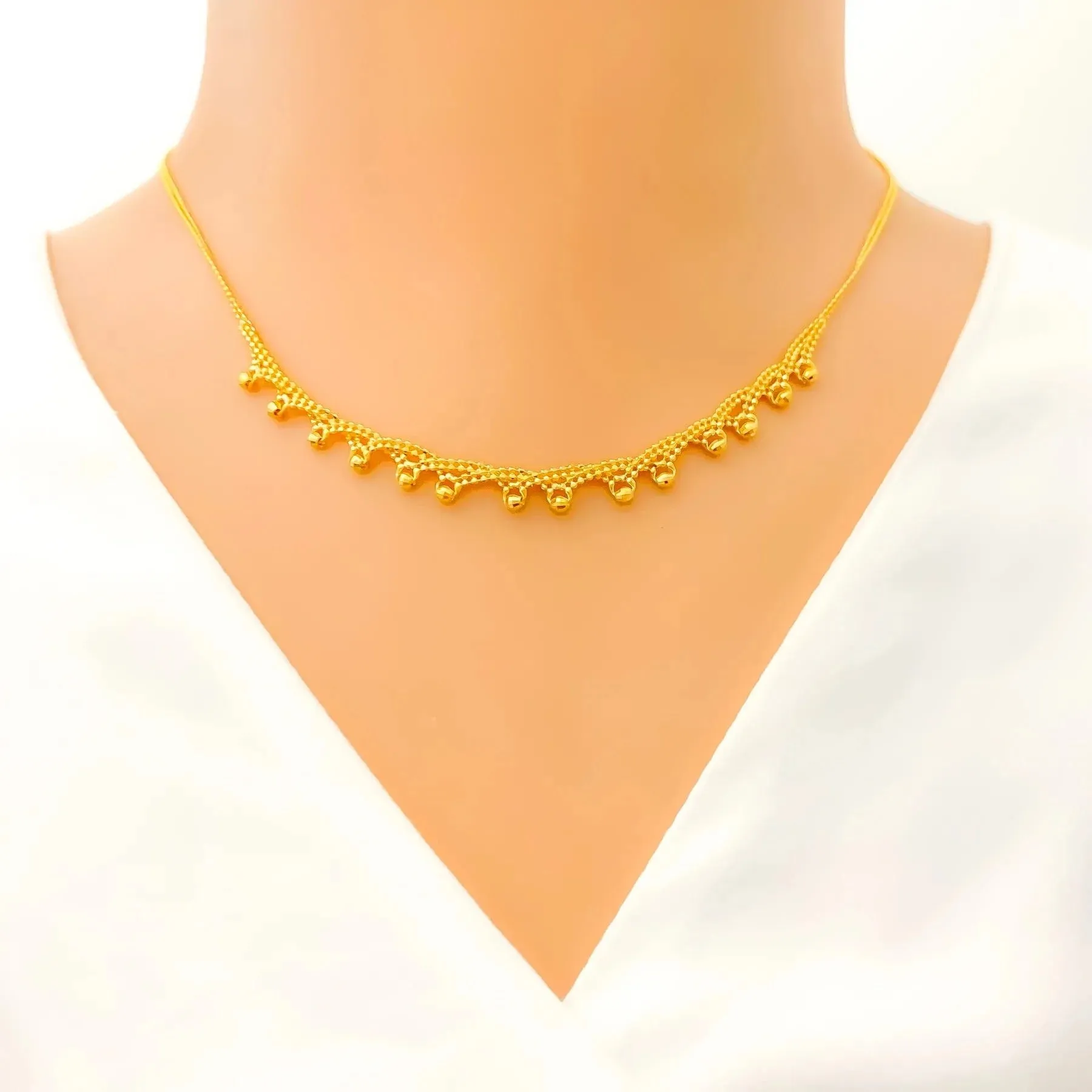 Beaded Unique Rope 22k Gold Set