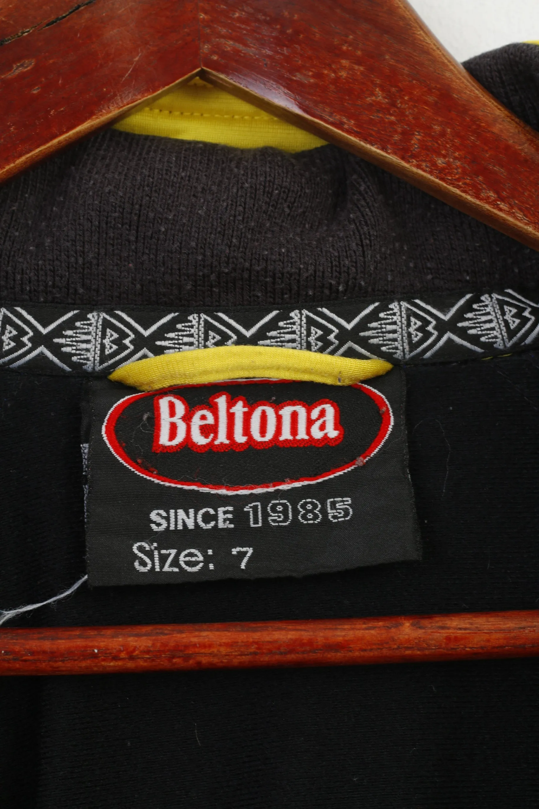 Beltona Men 7 XL Sweatshirt Black Blue  Full Zipper Sportswear Track  Vintage Top