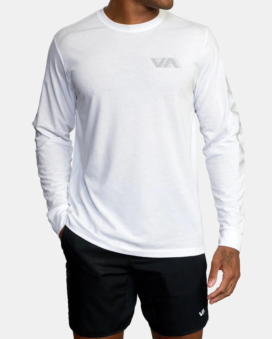 Big RVCA Speed Long Sleeve Workout Shirt - White