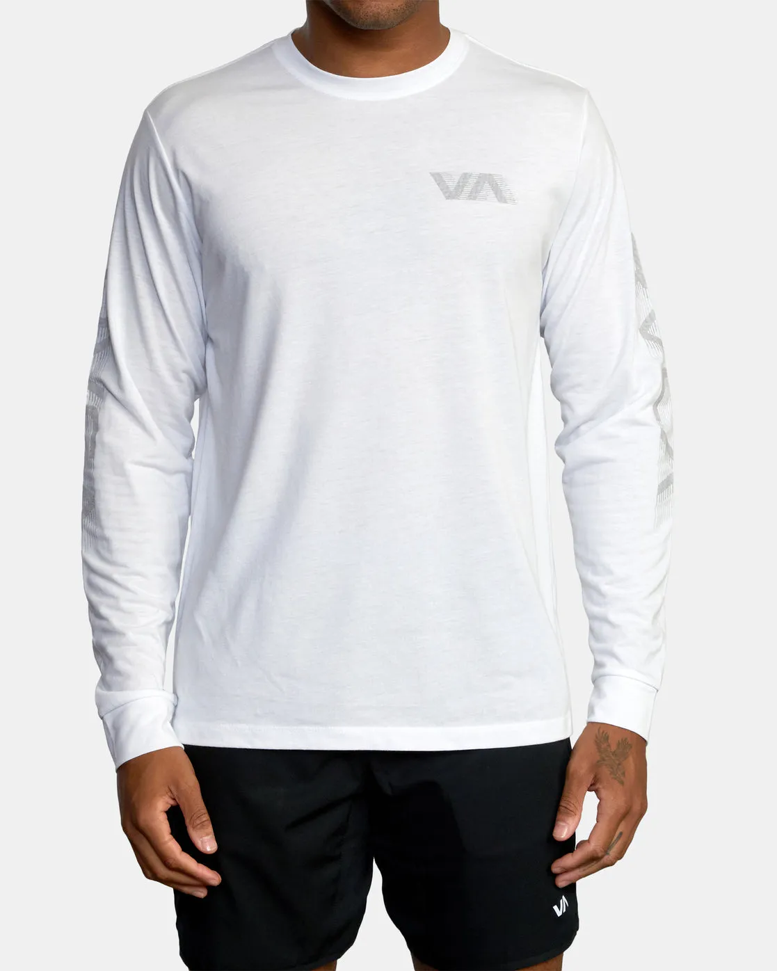 Big RVCA Speed Long Sleeve Workout Shirt - White