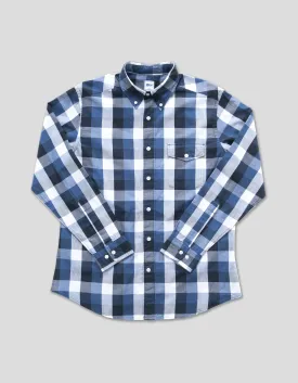 BLUE LARGE CHECK LONG SLEEVE SHIRT