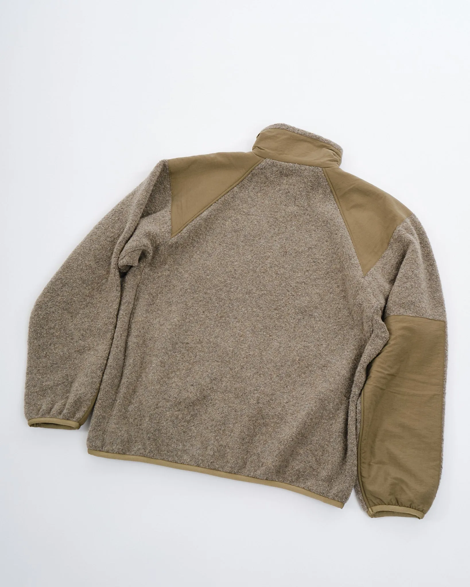 Boiled Wool Zip Up Sweater Coyote