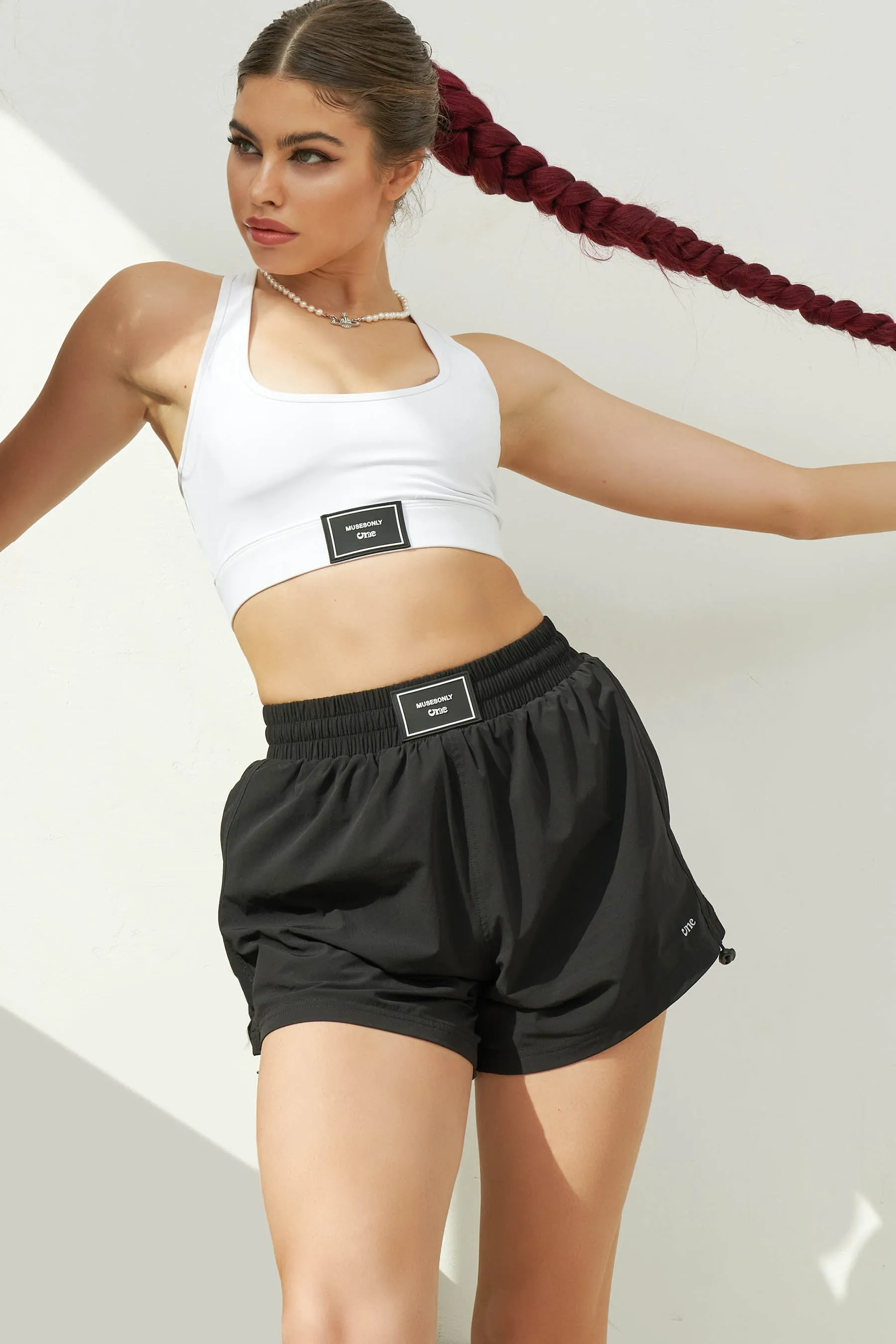 Boxy Racer Swoosh Sport Short with Adjustable Strape