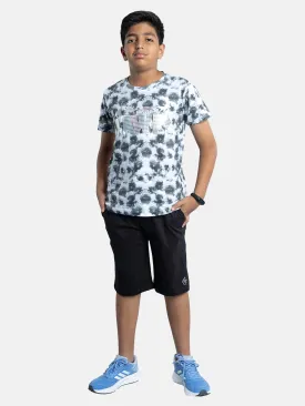 Boys Tie & Dye Printed Tee & Knit Basic Short Sets