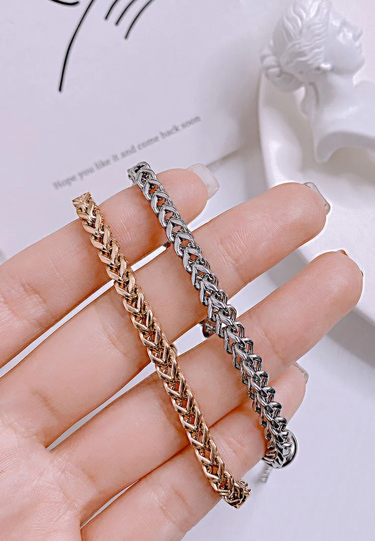 Brianna Twisted Chain Adjustable Clasp Bracelet Couple Set