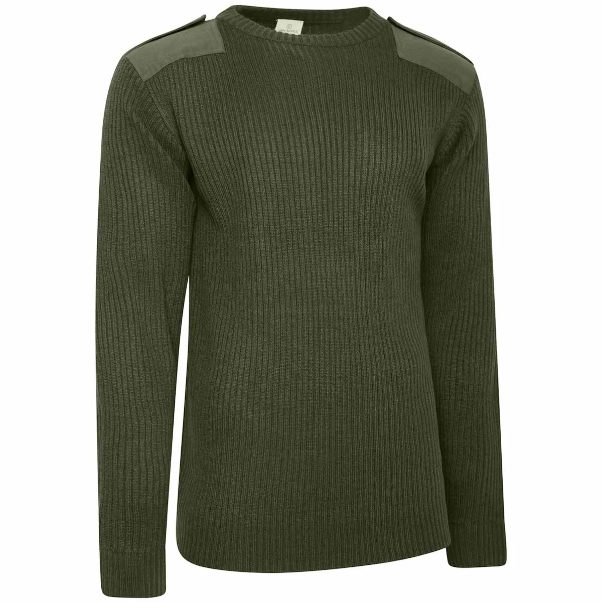 British Army Style Crew Neck Commando Jumper Olive Green