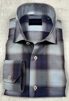 Ultimate Calder Carmel Brushed Oxford Ombre Sport Shirt in Slate Color