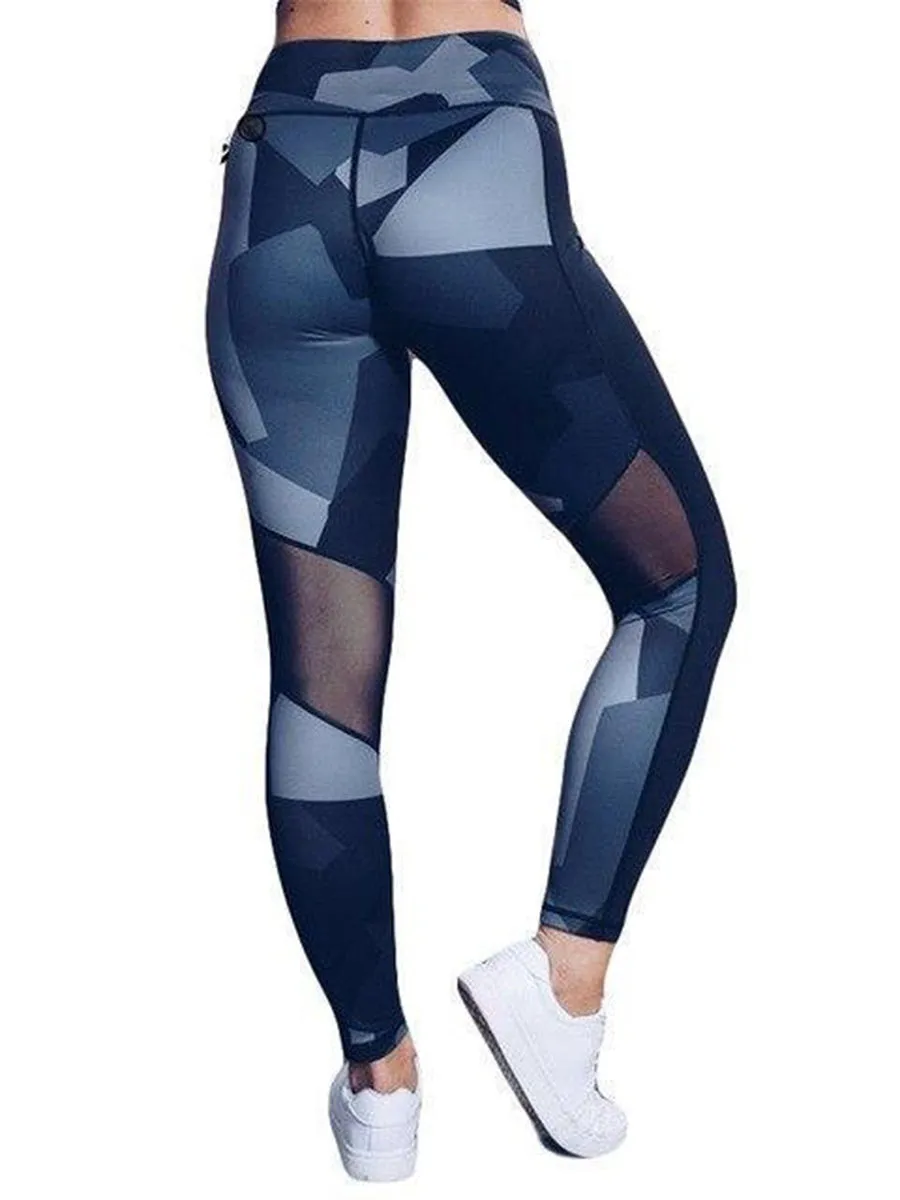 Camouflage Print Stitching High Waist Yoga Yoga Pants