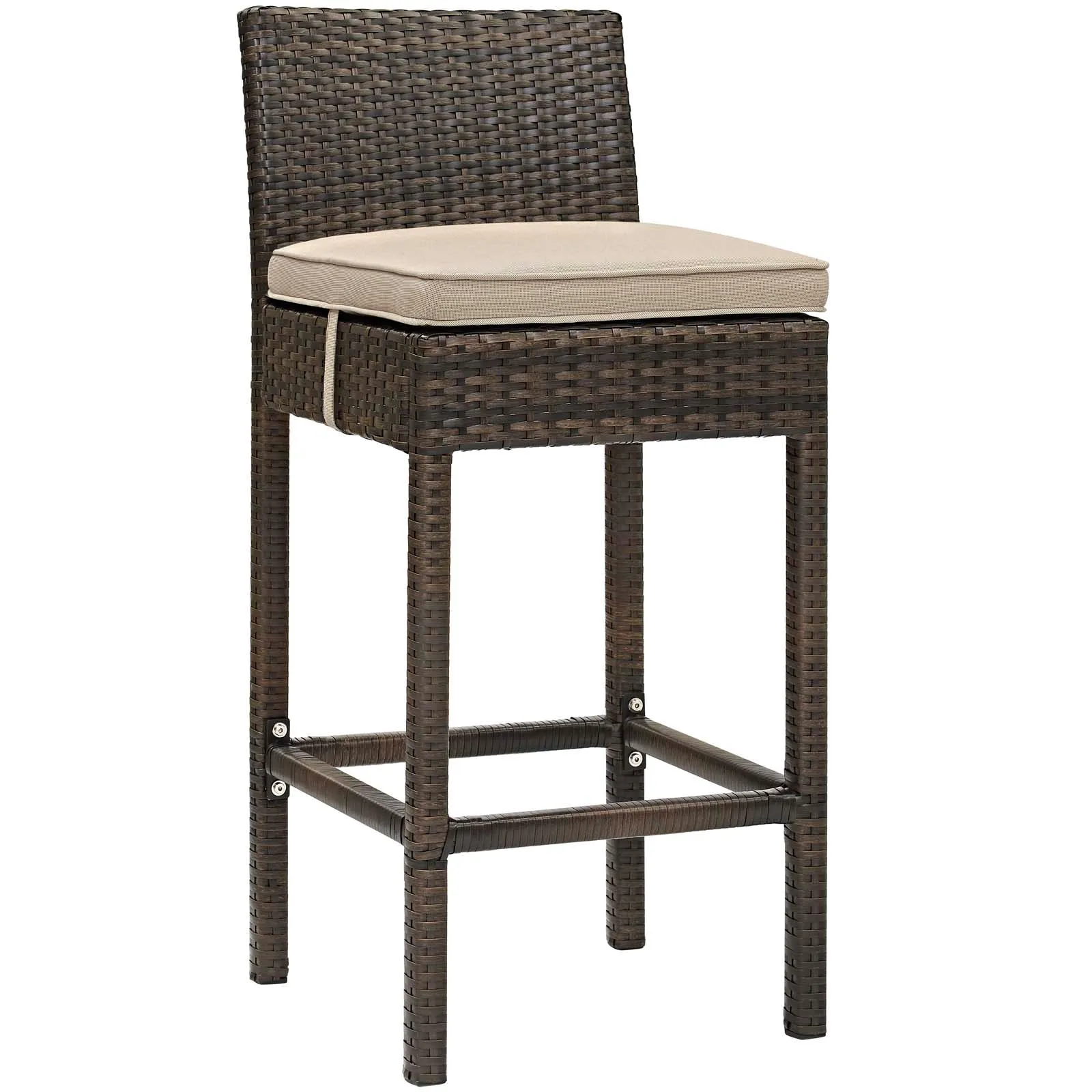 Conduit Bar Stool Outdoor Patio Wicker Rattan Set of 2