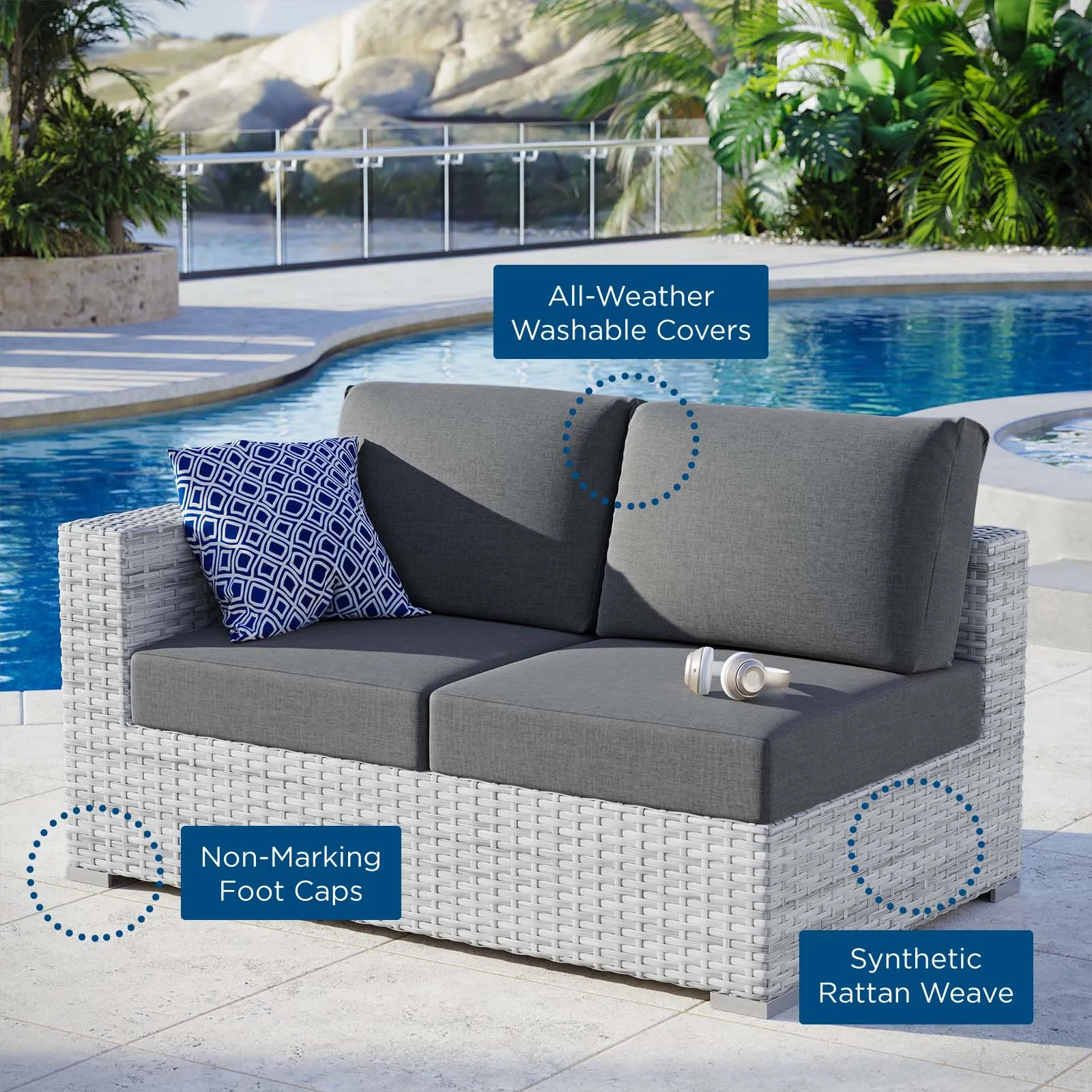 Convene Outdoor Patio Left-Arm Loveseat