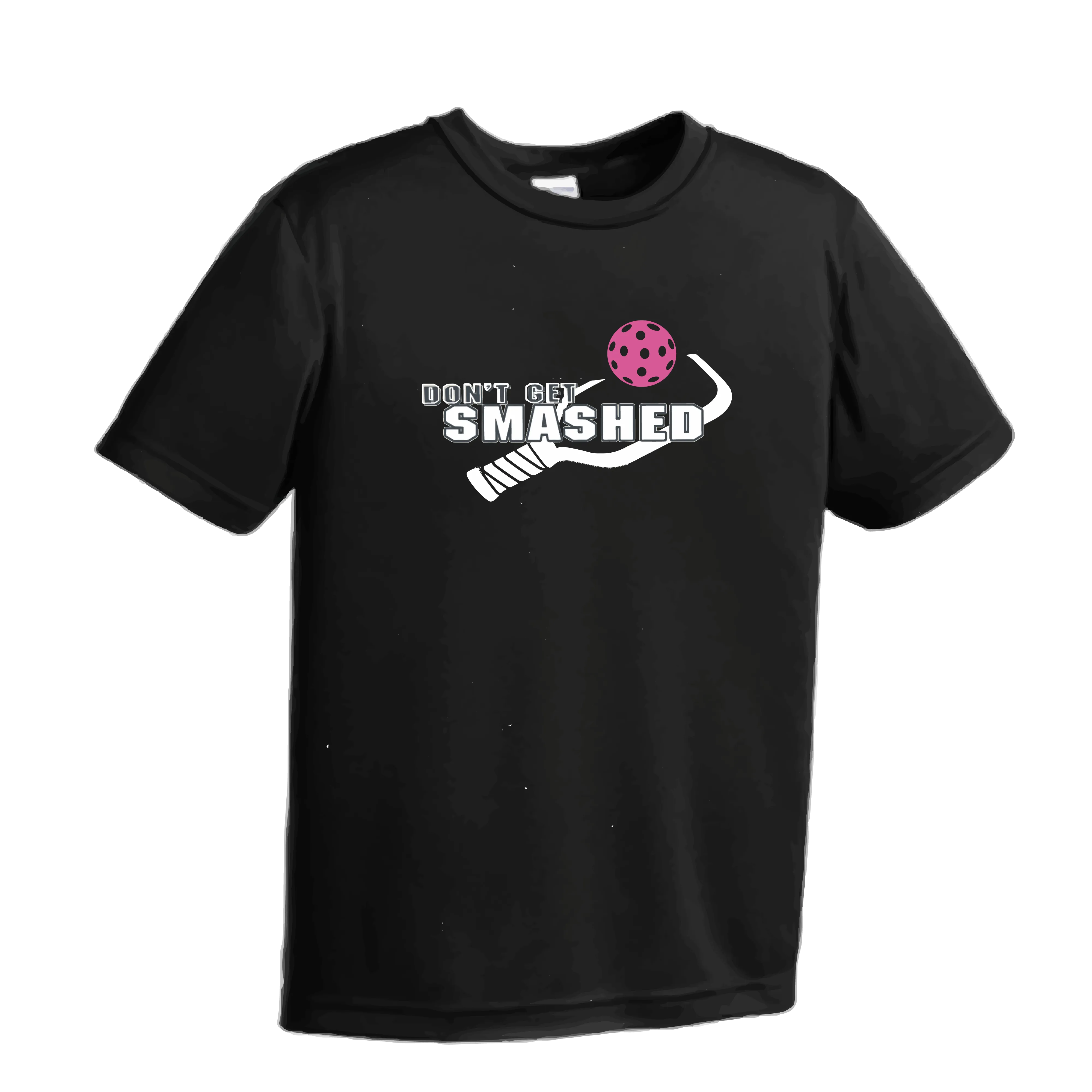 Don't Get Smashed (Cyan Orange Pink Pickleball Colors) | Youth Short Sleeve Athletic Shirt | 100% Polyester