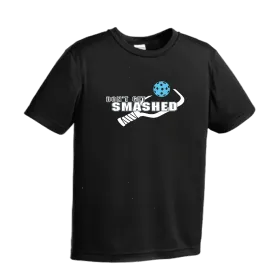 Don't Get Smashed (Cyan Orange Pink Pickleball Colors) | Youth Short Sleeve Athletic Shirt | 100% Polyester