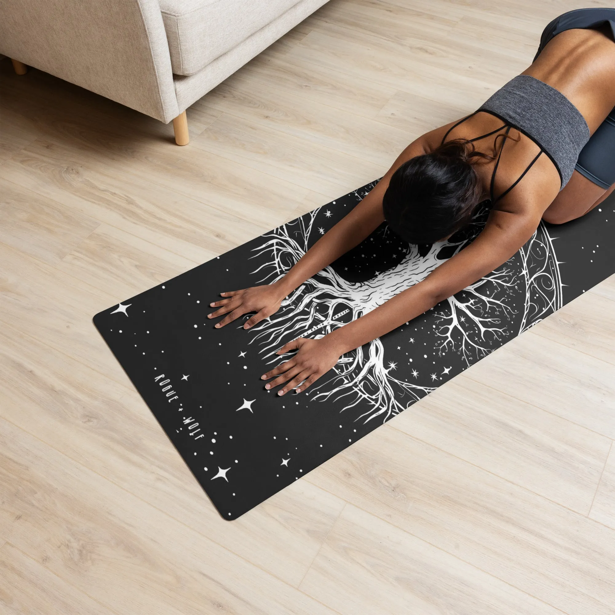 Eternal Growth Yoga Mat - Non-Slip Gothic Witchy Pagan Exercise Mat for Yoga Pilates & Fitness Goth Gifts