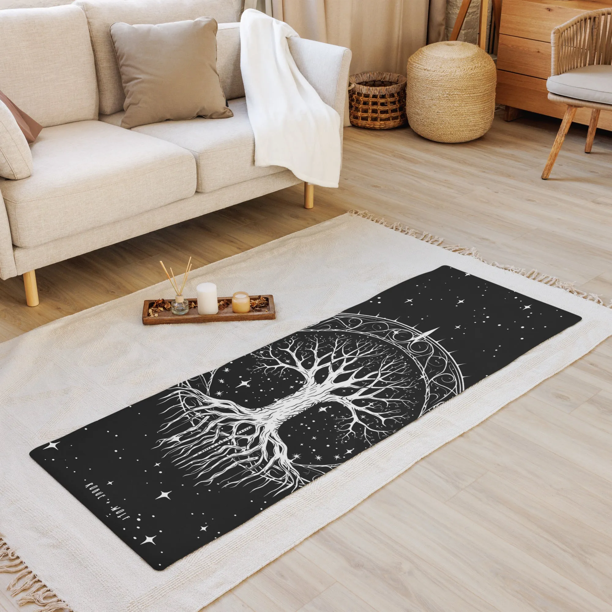 Eternal Growth Yoga Mat - Non-Slip Gothic Witchy Pagan Exercise Mat for Yoga Pilates & Fitness Goth Gifts