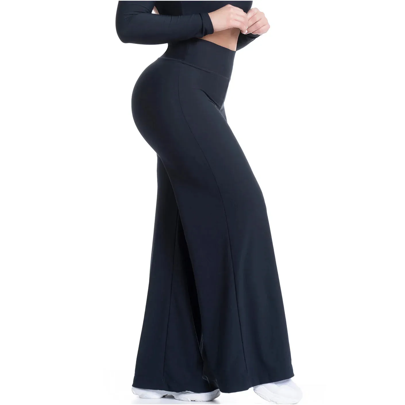 FLEXMEE 950102 | LEGGINGS DE MUJER CON CINTURA ALTA Y CONTROL DE BARRIGA EN TEJIDO ACANALADO