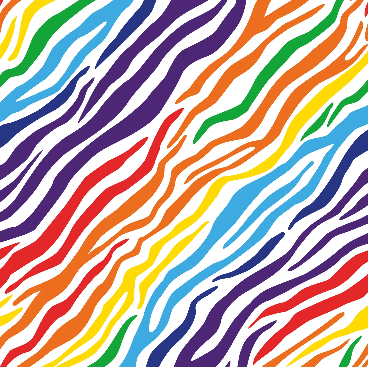 FS1013 Zebra Scuba Stretch Knit Fabric Rainbow