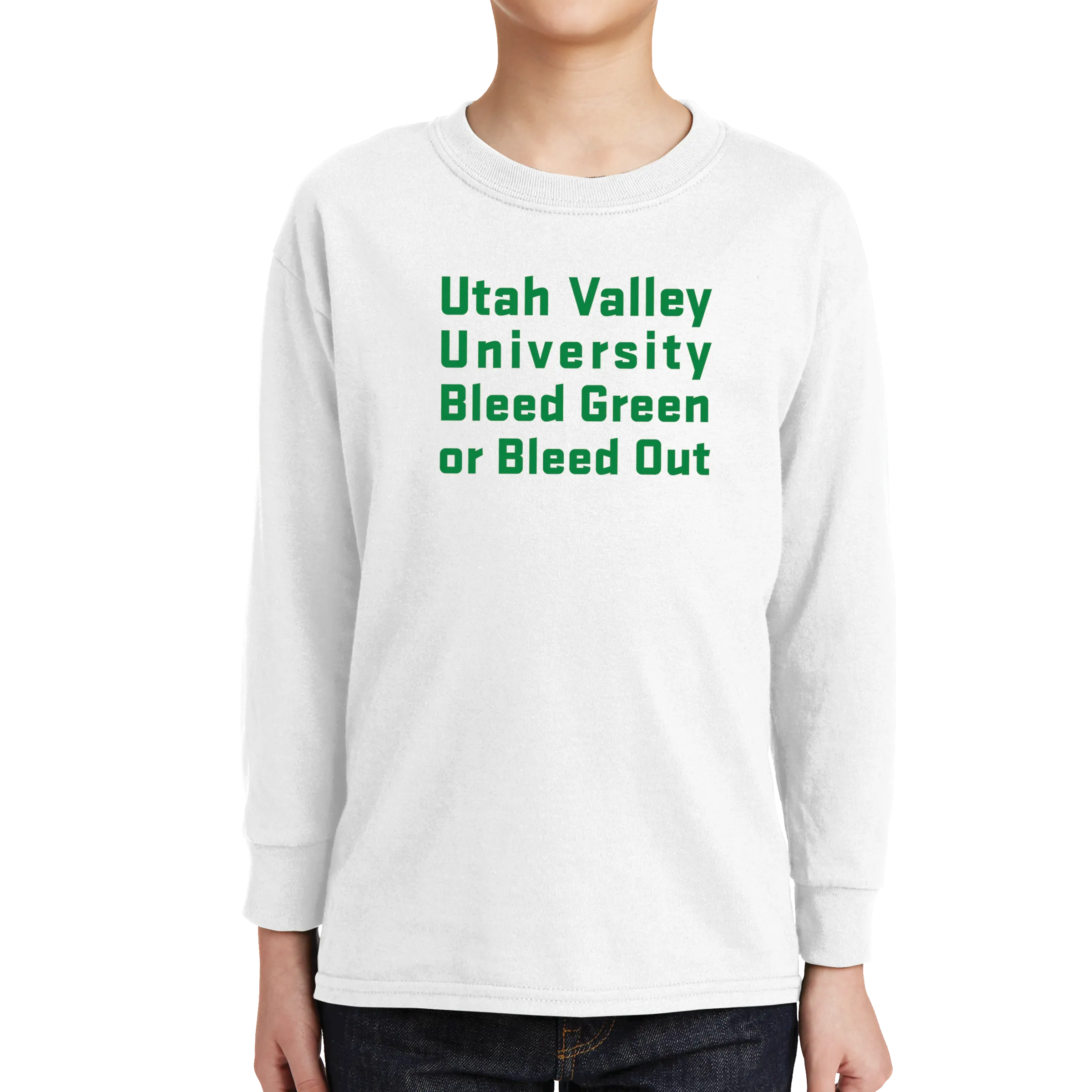 Gildan Youth Heavy Cotton 100% Cotton Long Sleeve T-Shirt- Bleed Green