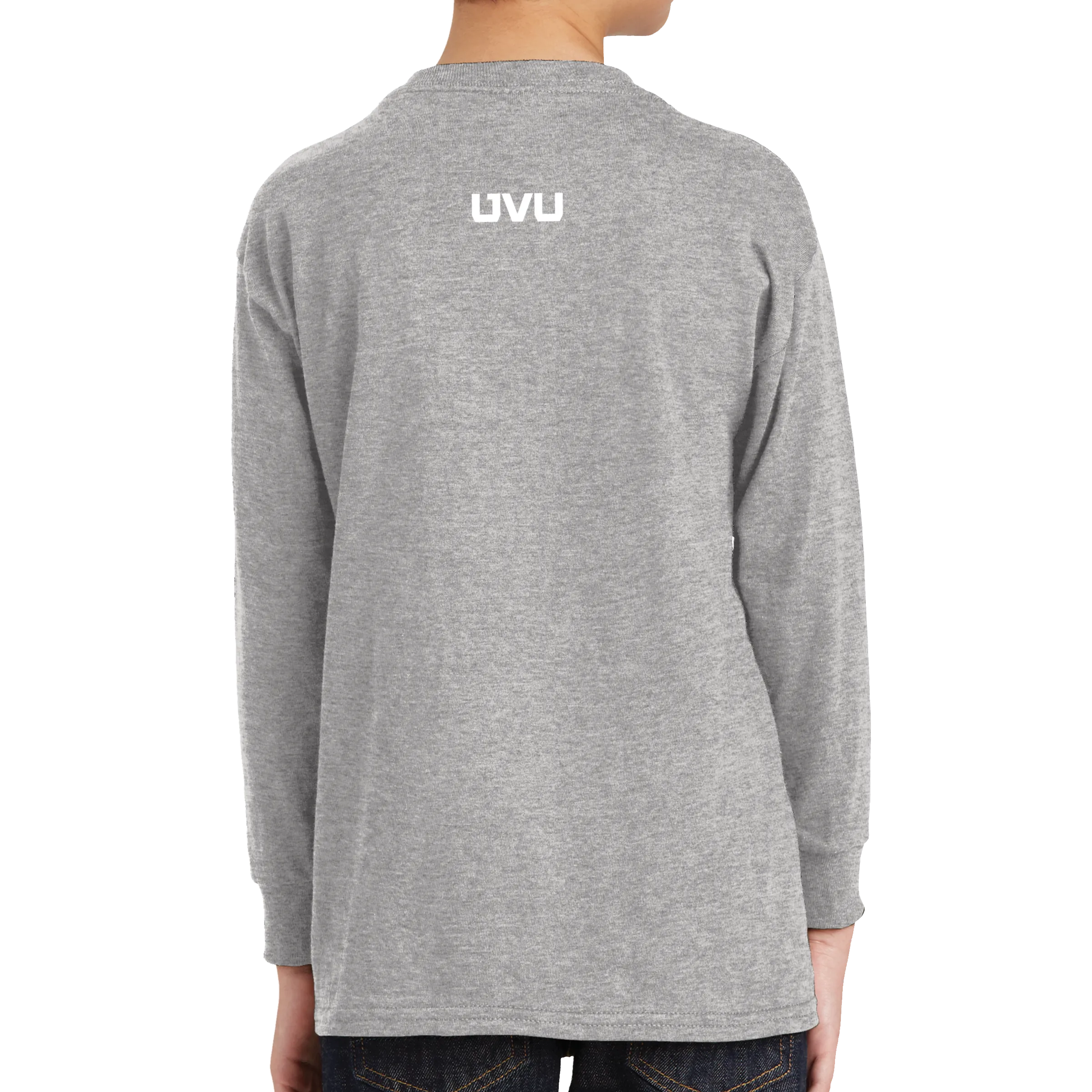 Gildan Youth Heavy Cotton 100% Cotton Long Sleeve T-Shirt- UVU Distressed