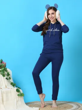 Good Blue Hosiery Cotton Winter Track Suit With Rib