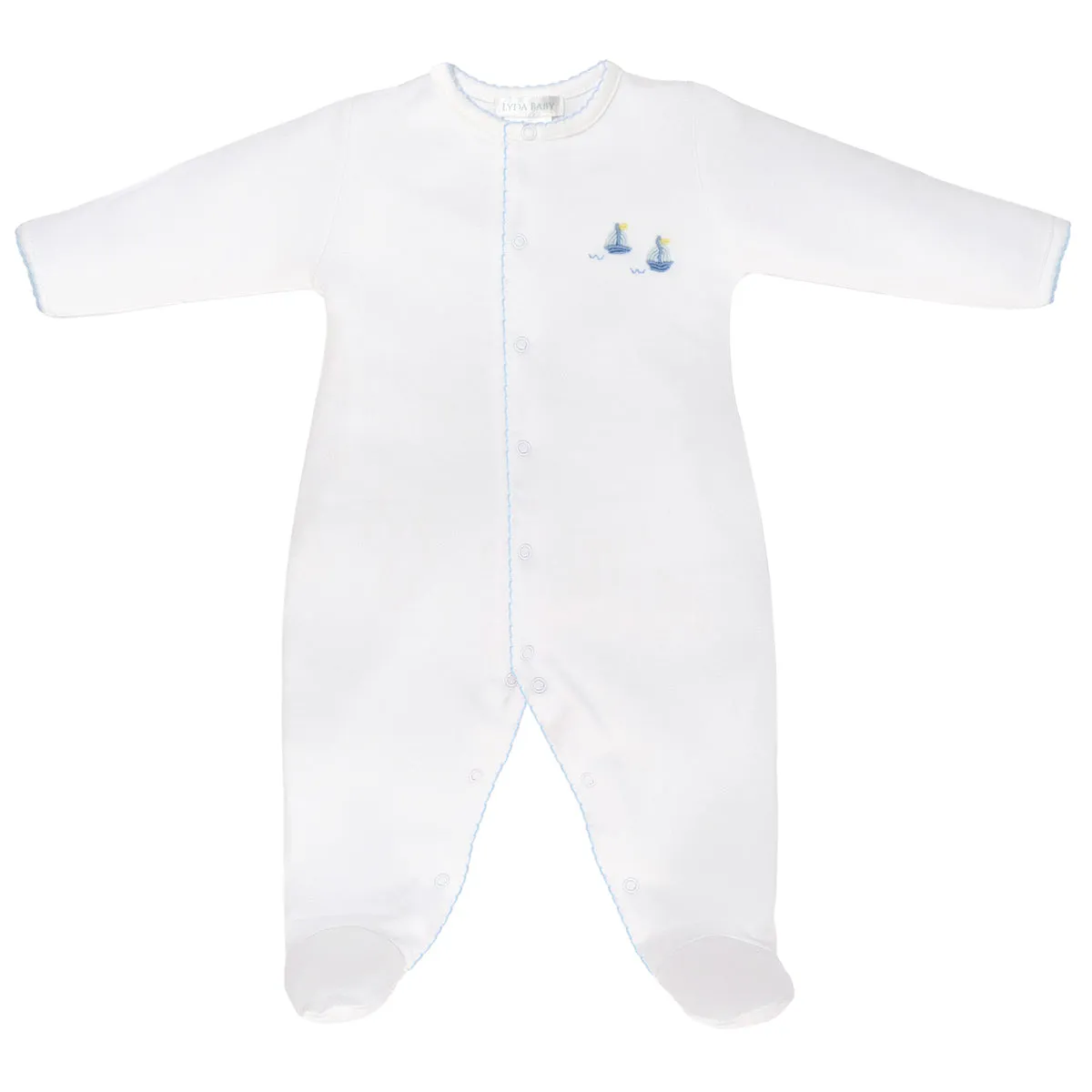 Graceful Sailboats Embroidery Set 4 Pieces | Baby Boy