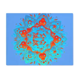 Hand-Drawn Mandala Placemat - Blue-Orange