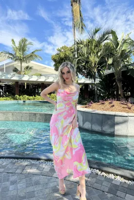 Haru Maxi Dress - Pink Multi