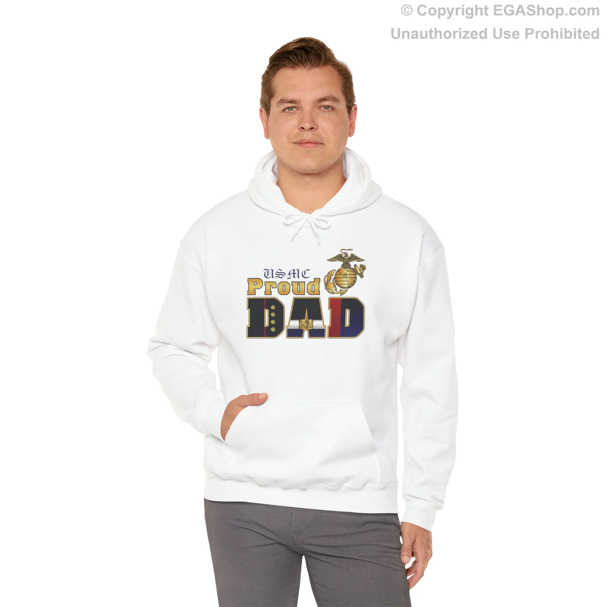 Hoodie: Dress Blue Proud Dad (Your Choice of Colors)