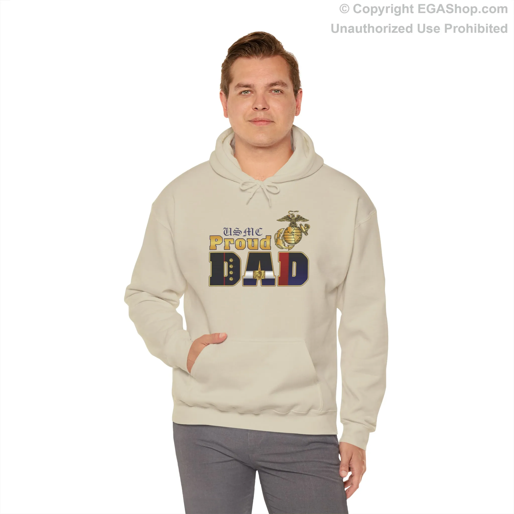 Hoodie: Dress Blue Proud Dad (Your Choice of Colors)