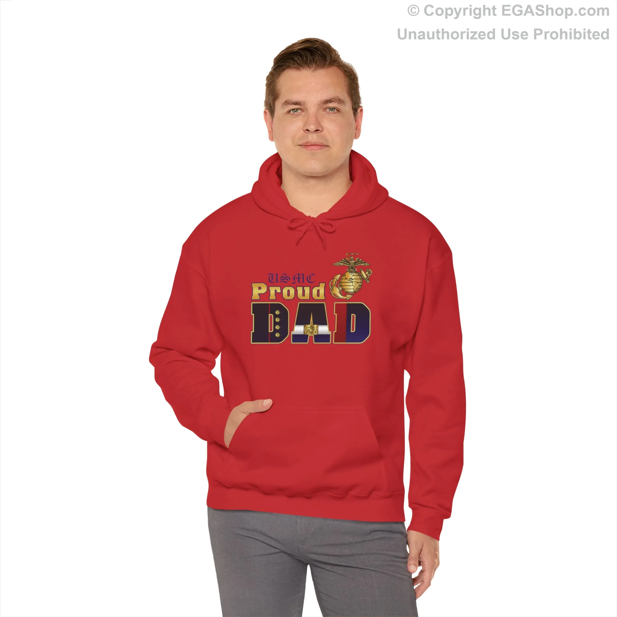 Hoodie: Dress Blue Proud Dad (Your Choice of Colors)