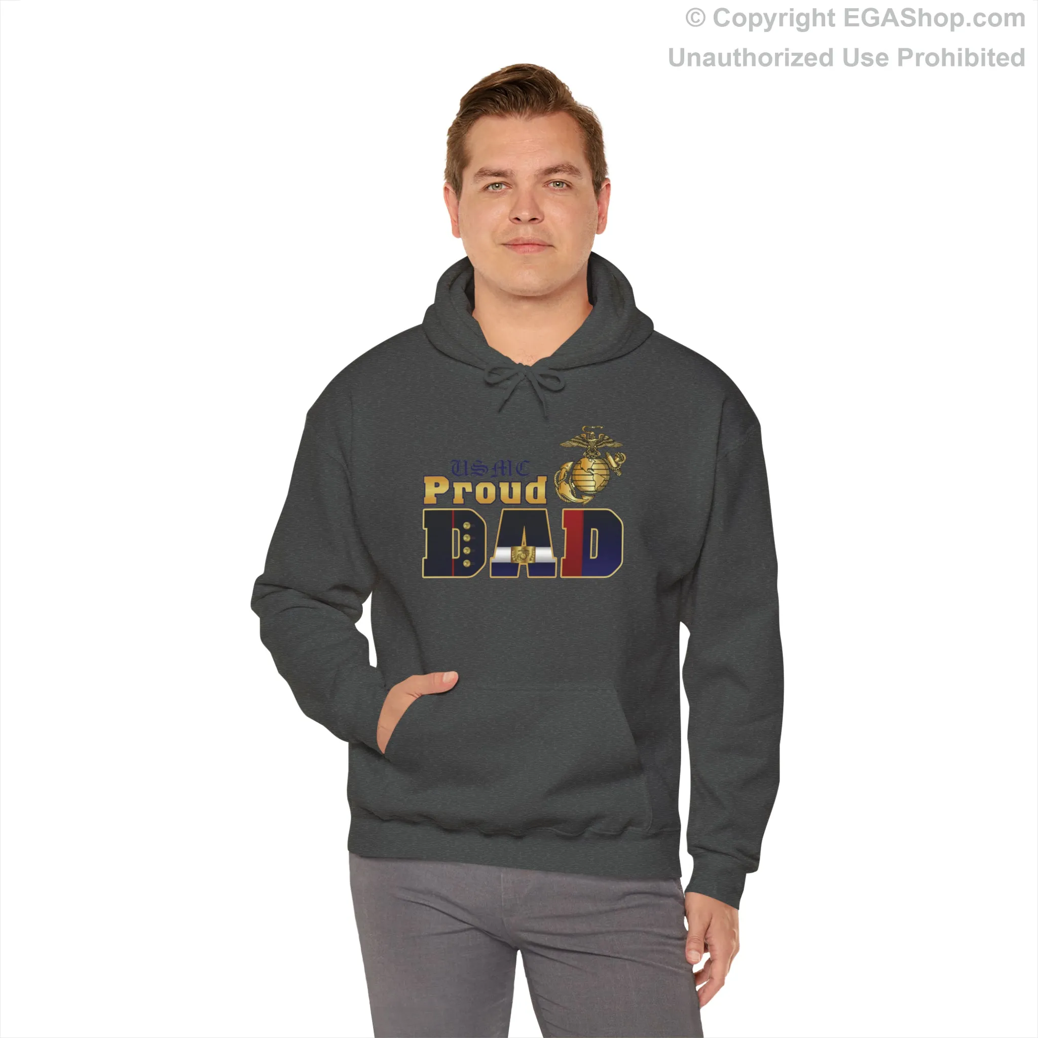 Hoodie: Dress Blue Proud Dad (Your Choice of Colors)