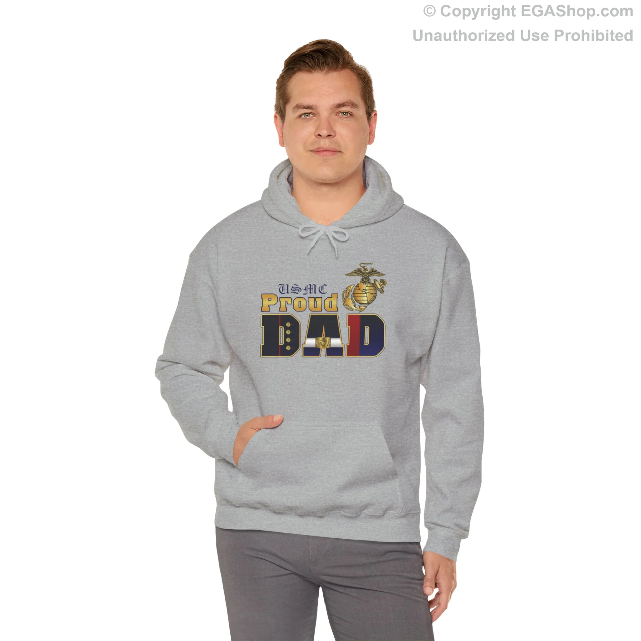 Hoodie: Dress Blue Proud Dad (Your Choice of Colors)