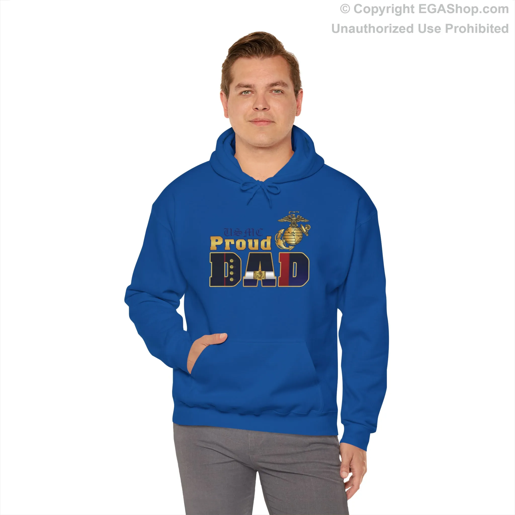 Hoodie: Dress Blue Proud Dad (Your Choice of Colors)