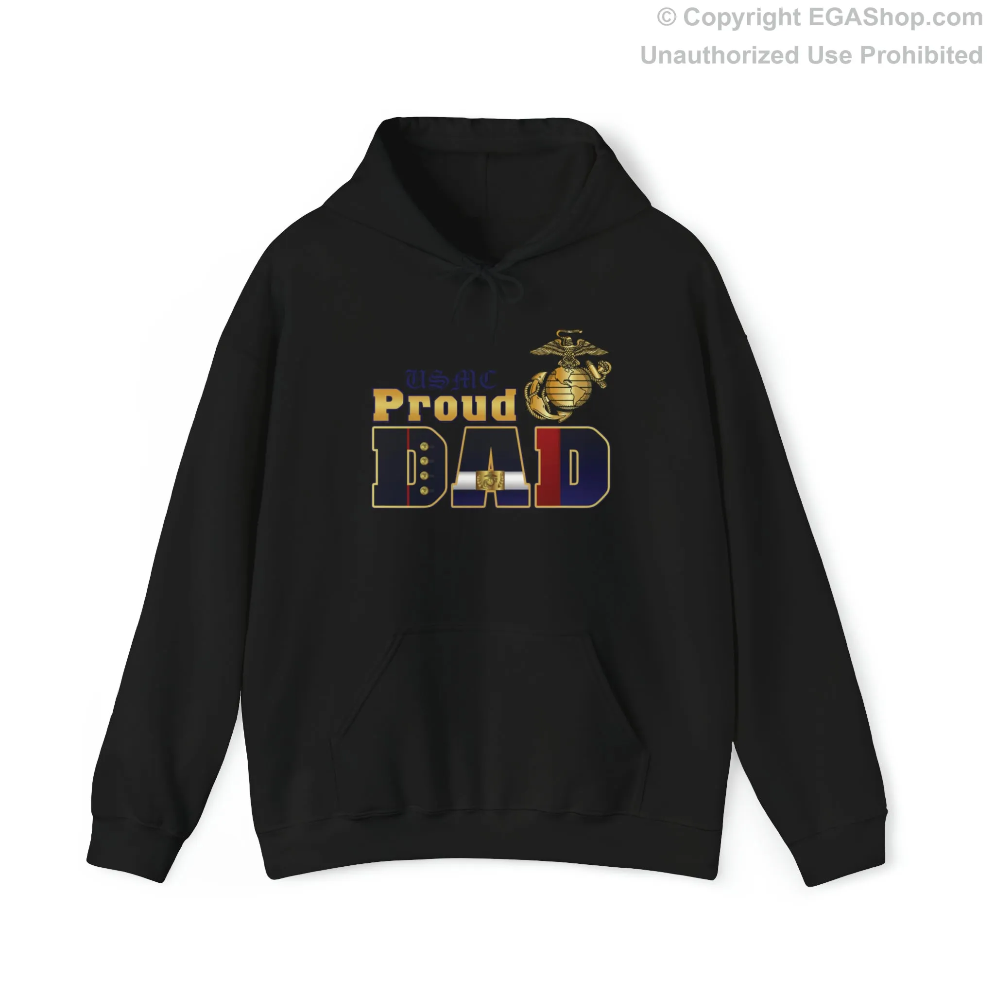 Hoodie: Dress Blue Proud Dad (Your Choice of Colors)