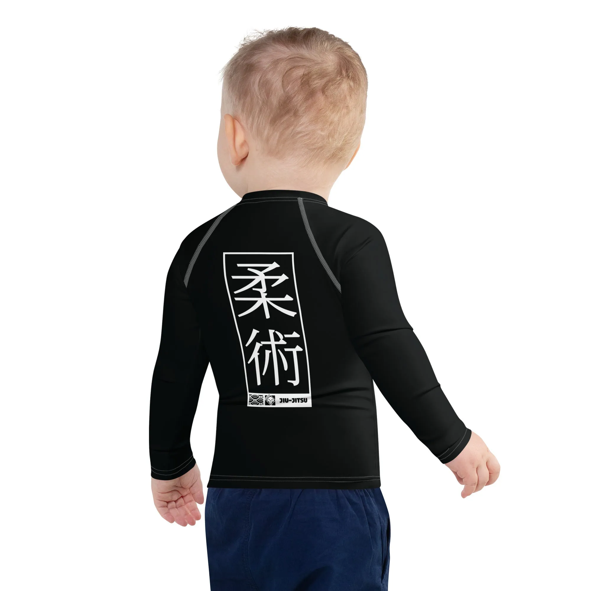 Kid's Boys Long Sleeve BJJ Rash Guard Jiu-Jitsu 015 - Noir