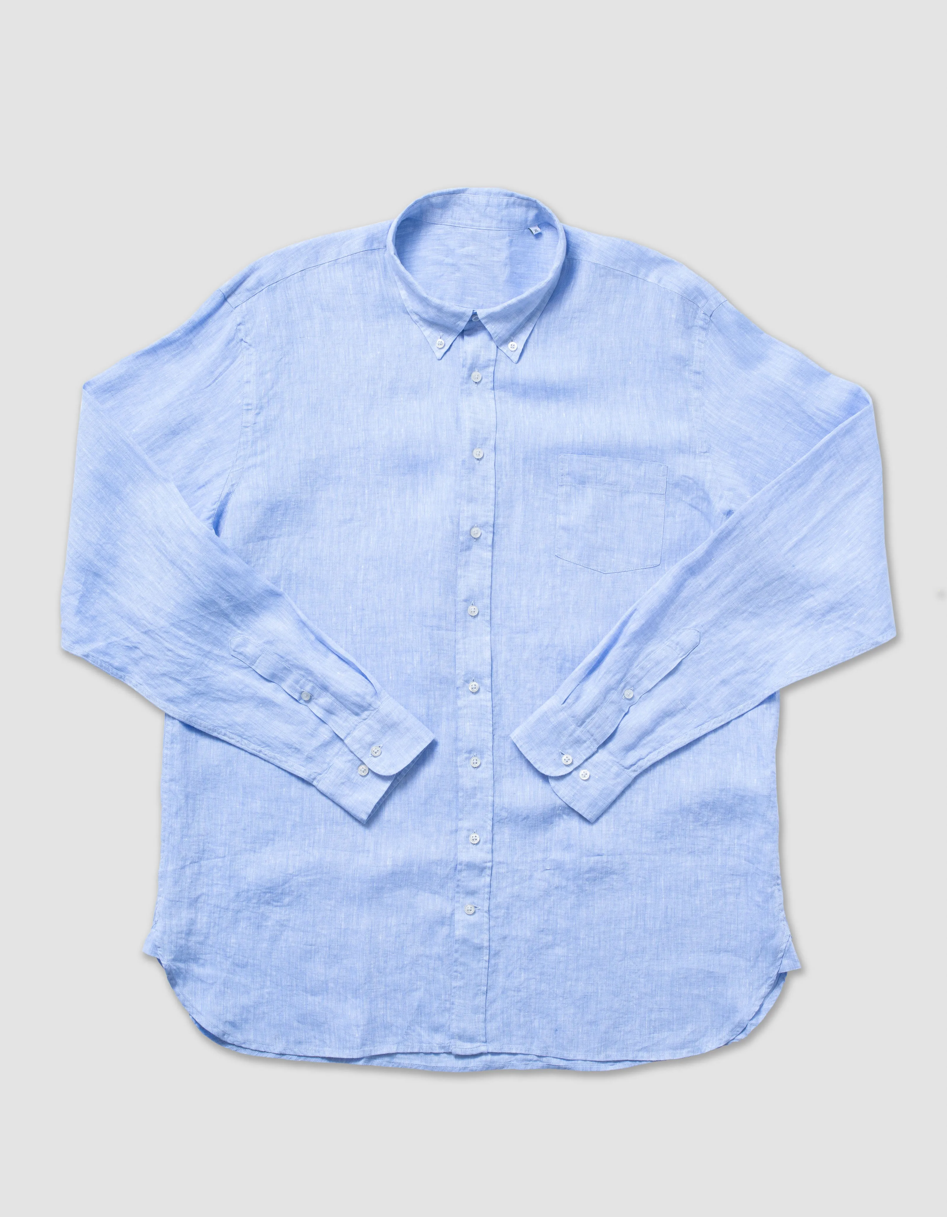 LINEN LONG SLEEVE SHIRT - LIGHT BLUE