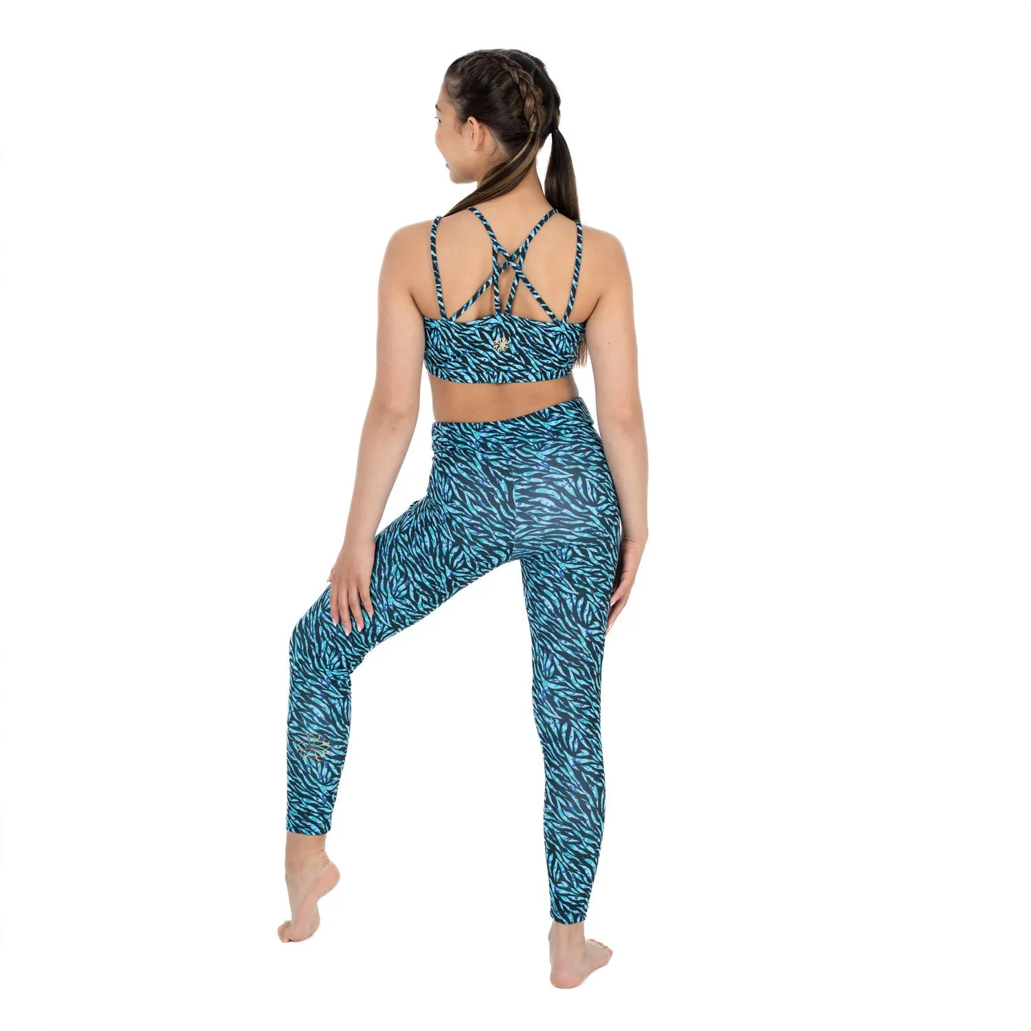 Long Legging in Blue Dappled Tiger Print