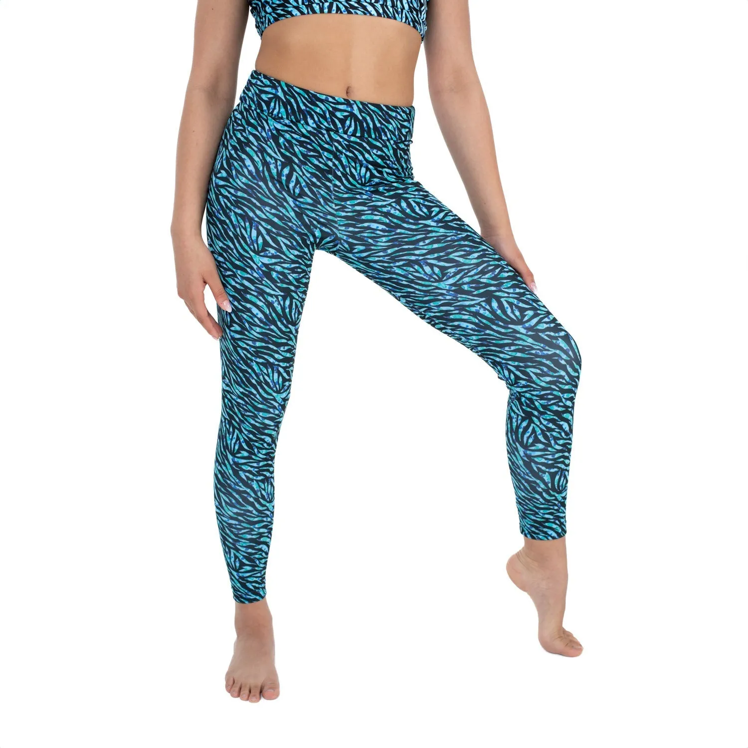 Long Legging in Blue Dappled Tiger Print