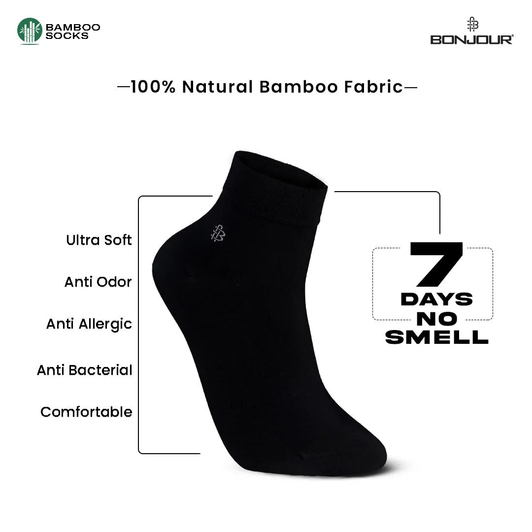 Men's Bamboo Ankle Dress Socks | Black - Pack of 3