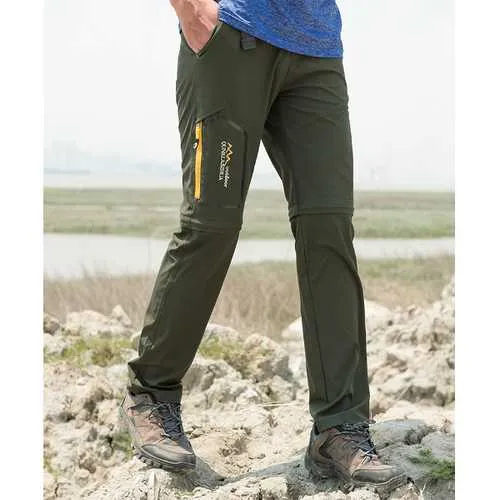 Mens Outdoor Elastic Detachable Water Repellent Sport Pants