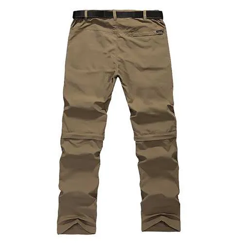 Mens Outdoor Elastic Detachable Water Repellent Sport Pants