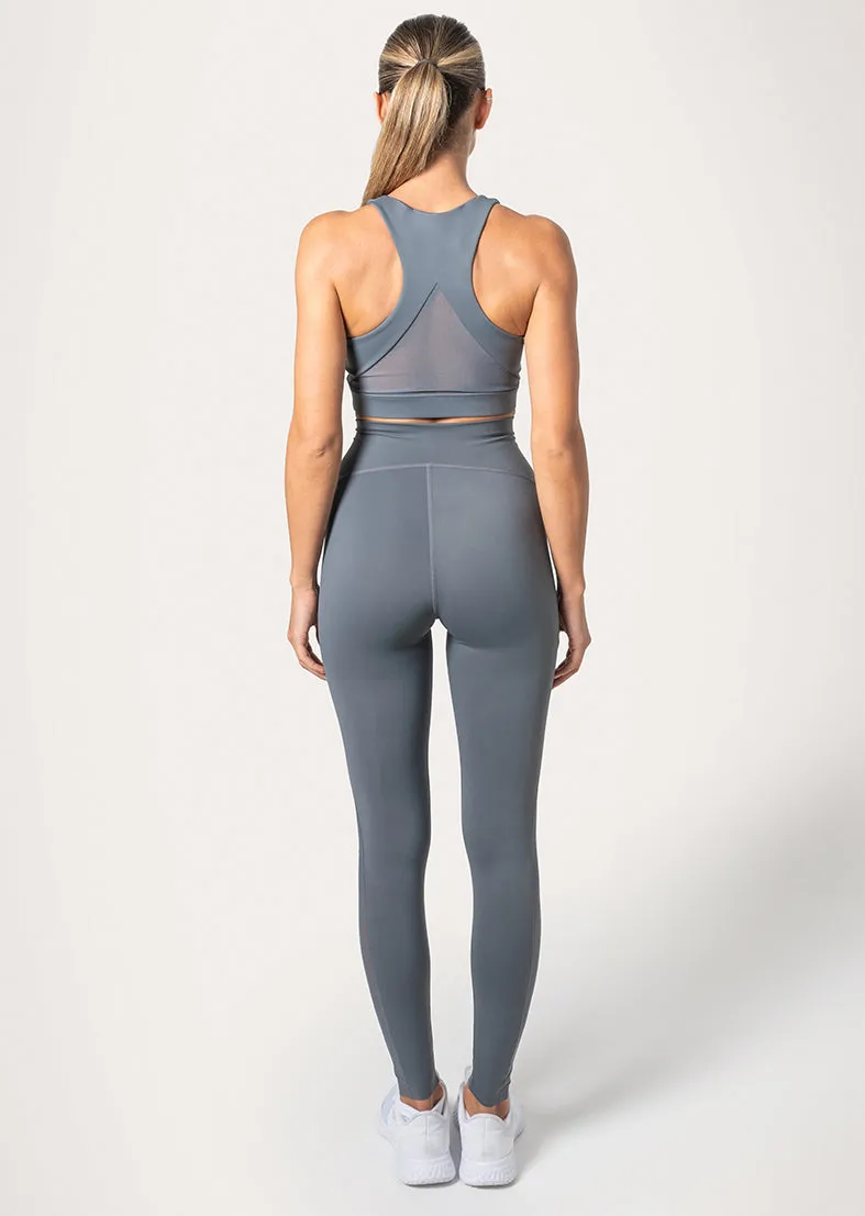 Mesh Panel Legging Grey